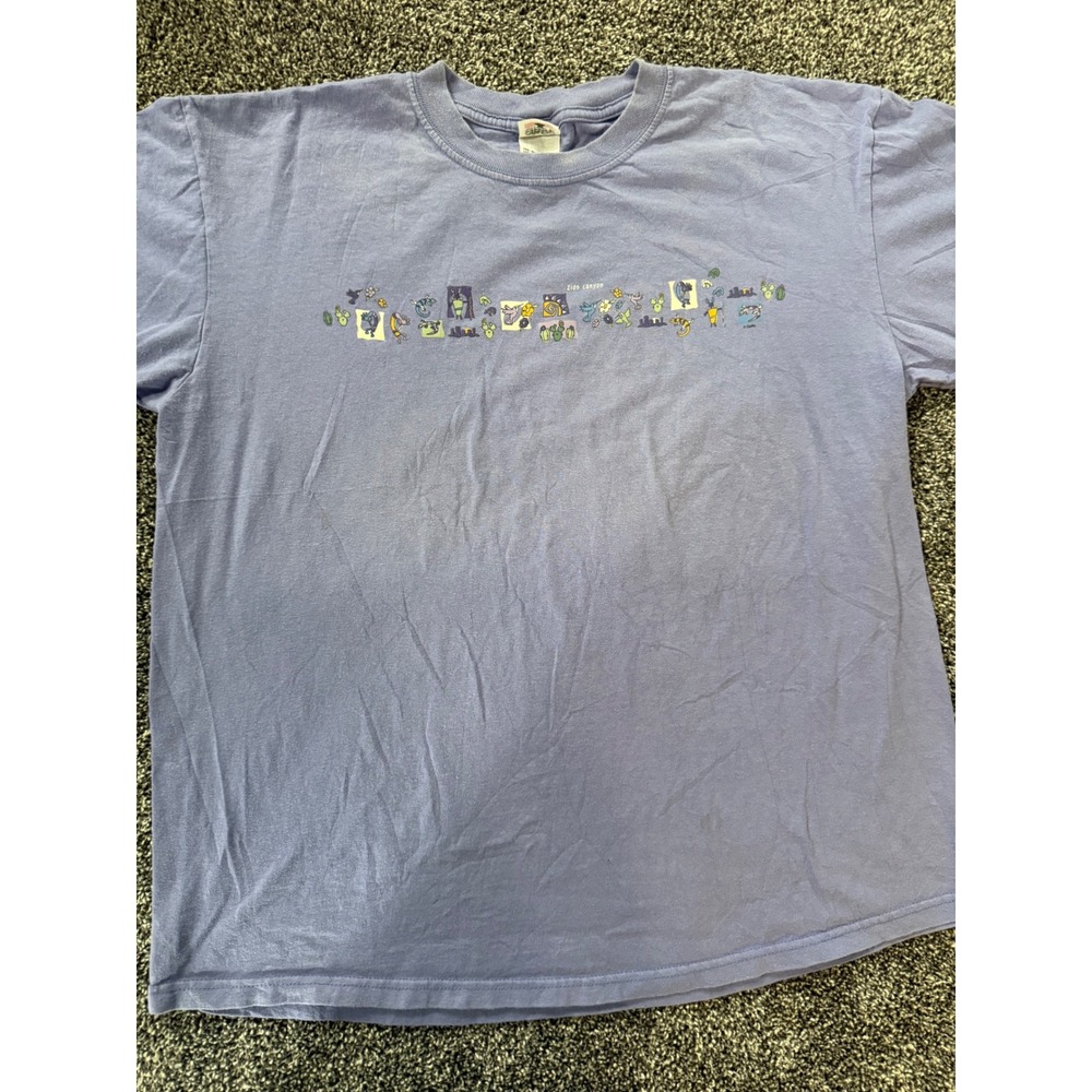 Vintage Zion Canyon Graphic T-Shirt Mens XL Blue Anvil Cotton Nature Souvenir